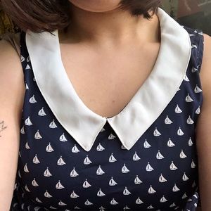 Sailboat Peter Pan Collar Blouse NWOT